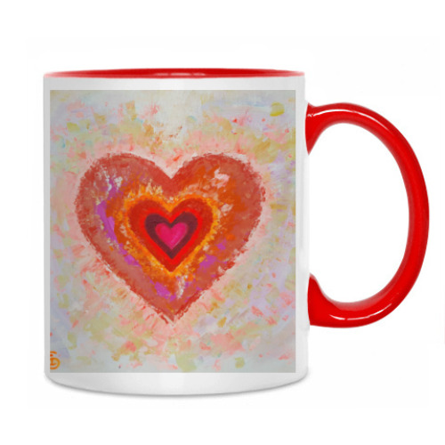 Кружка с принтом сердце