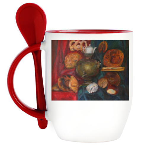 Кружка с ложкой с принтом 'Хлеба'