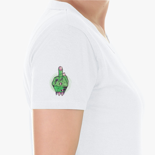 Женская спортивная футболка с принтом Средний палец мертвеца