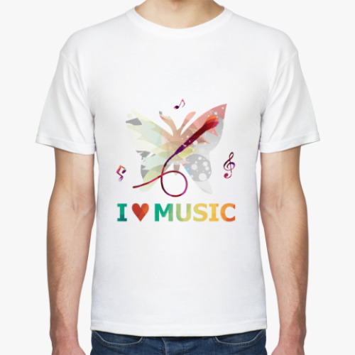 Футболка с принтом Я люблю музыку