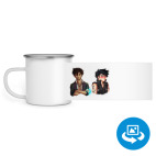 Кружка металлическая белая (круговая запечатка)