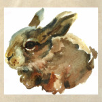 Зайка акварельный