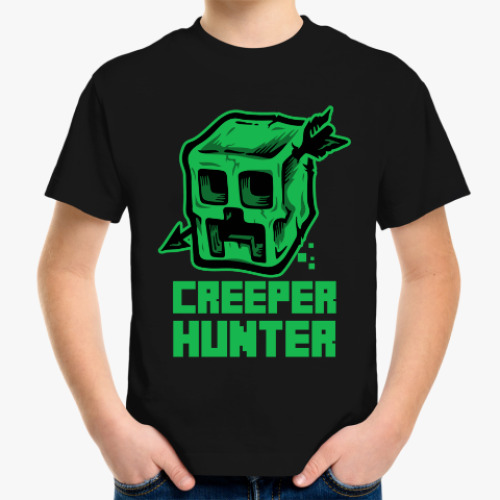 Детская футболка Creeper Hunter . Minecraft