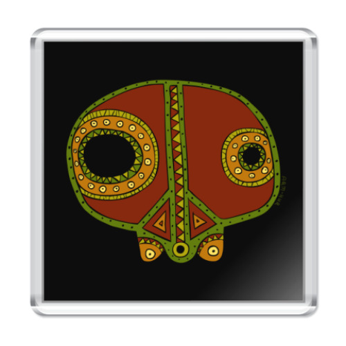 Магнит с принтом череп