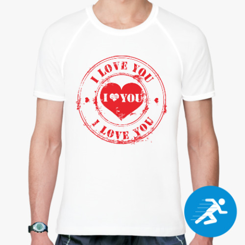 Спортивная футболка Печать I Love You
