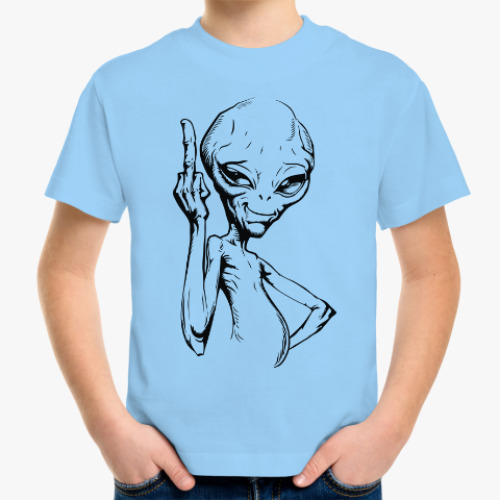 Детская футболка смешной пришелец (funny alien)