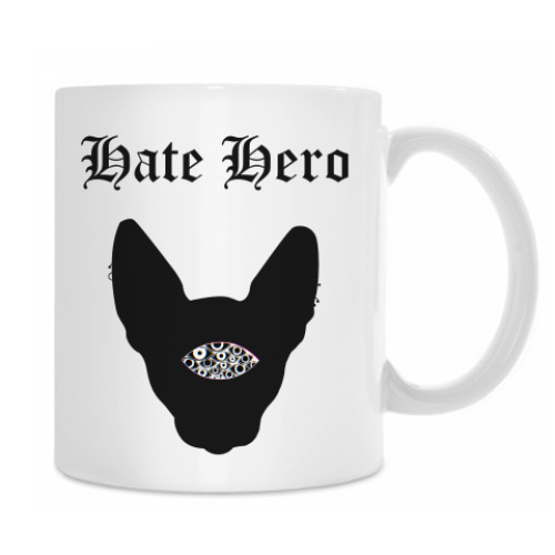 Кружка с принтом Кот с пирсингом, для неформалов