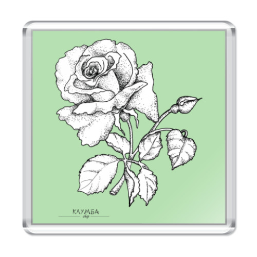 Магнит с принтом цветы