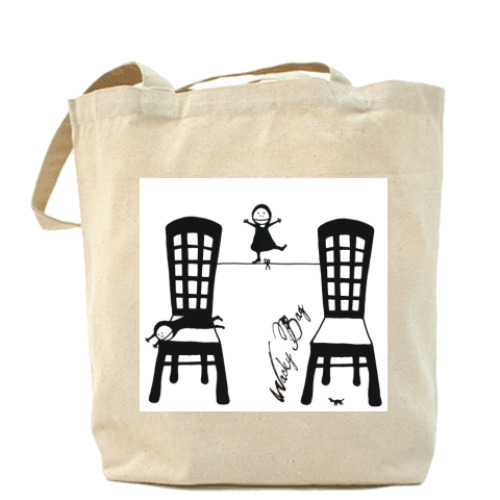 Сумка шоппер с принтом Стулья