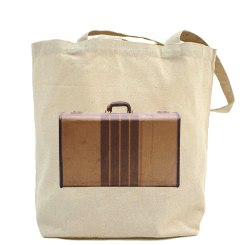 Сумка шоппер с принтом чемодан