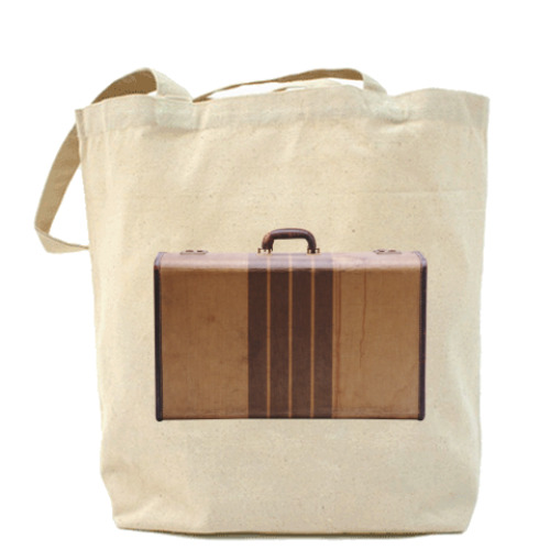 Сумка шоппер с принтом чемодан