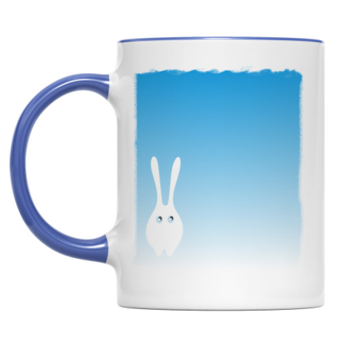 Кружка с принтом 'Снежный заяц'