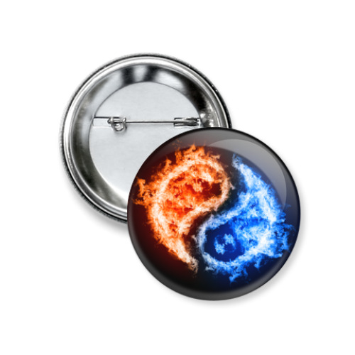 Значок 37мм Инь Янь