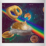 Космический кот на облаке