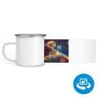 Кружка металлическая белая (круговая запечатка)