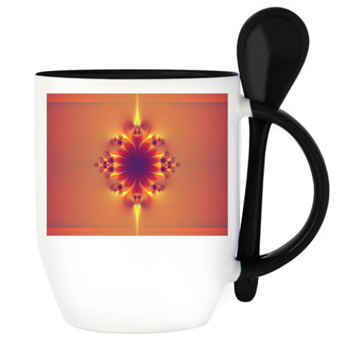 Кружка с ложкой с принтом Карри