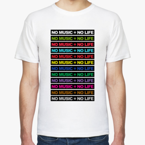 Футболка с принтом  No Music = No Life