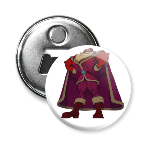 Магнит-открывашка с принтом   Могучий санта