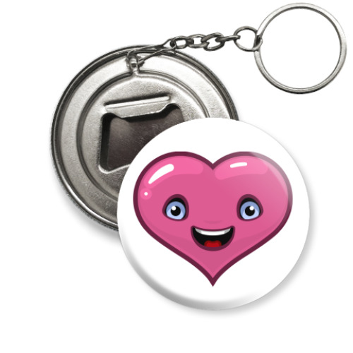 Брелок-открывашка с принтом сердце-ангел