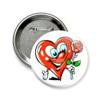 Значок 58 мм влюбленное сердце