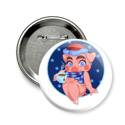 Значок 58мм свинка