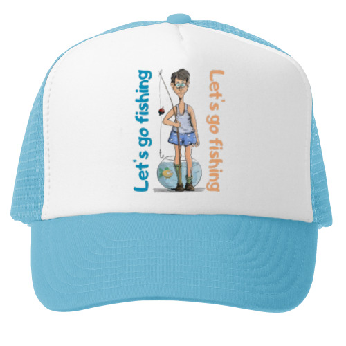 Кепка-тракер с принтом Поедем на рыбалку