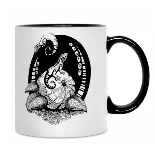 Кружка с принтом Ящерка