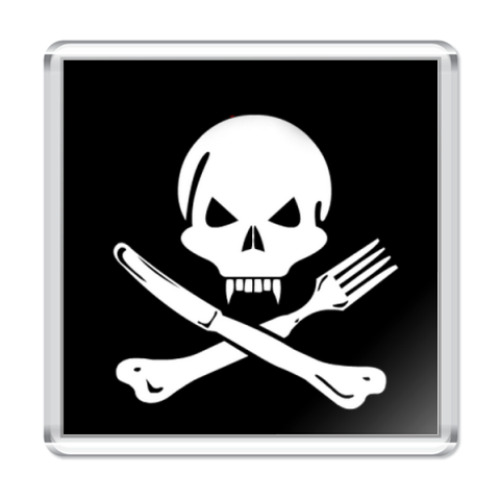 Магнит с принтом   череп