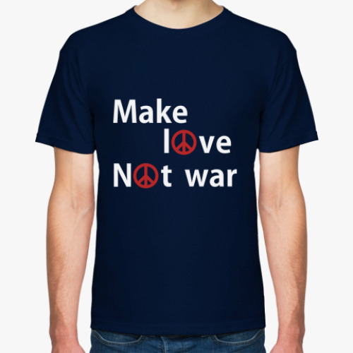 Футболка с принтом Make love not war