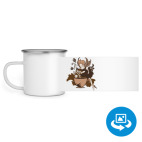 Кружка металлическая белая (круговая запечатка)