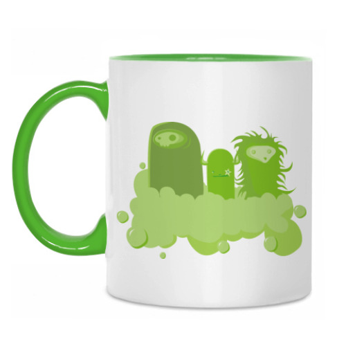 Кружка с принтом Green Worm