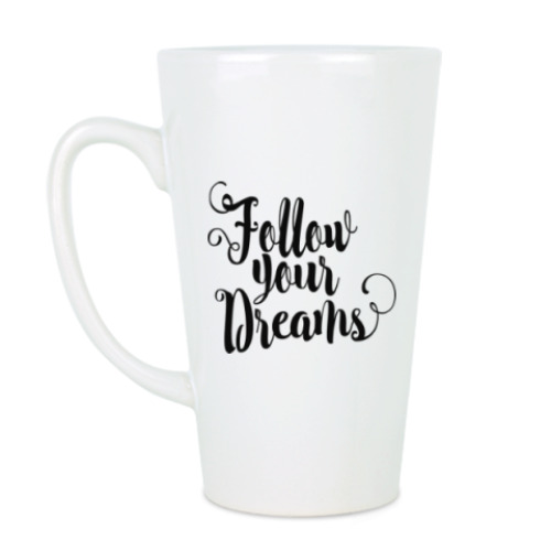 Чашка Латте с принтом Follow your dreams