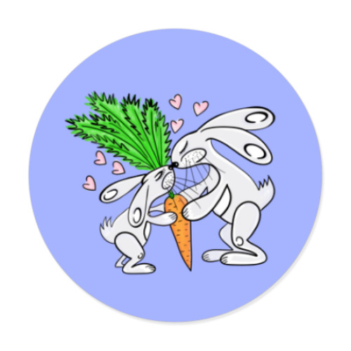 Виниловые наклейки Зайчишки с морковкой