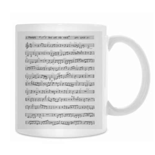 Кружка с принтом 'Ноты'