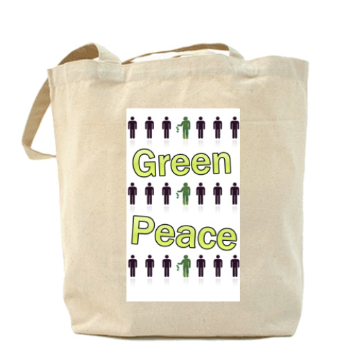 Сумка шоппер с принтом Грин Пис