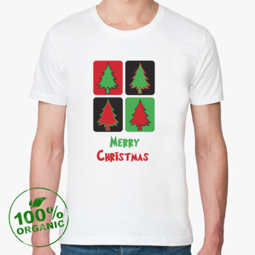 Футболка из органик-хлопка с принтом Christmas