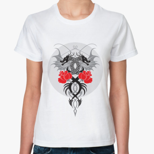 Классическая футболка с принтом DRAGON