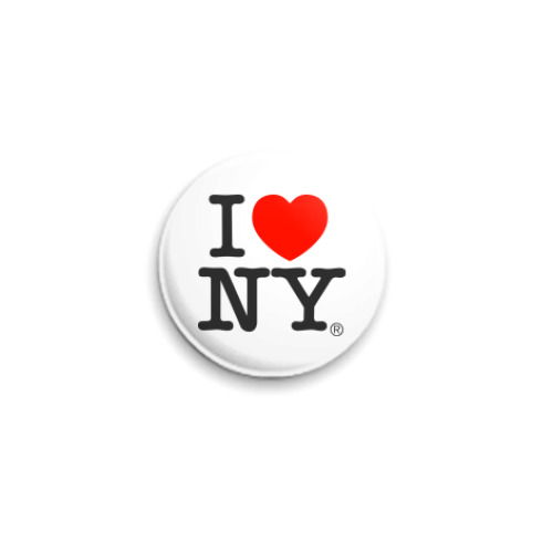 Значок 25мм с принтом I love NY