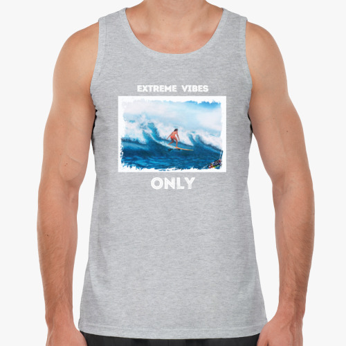 Майка с принтом Девушка серфер на волне