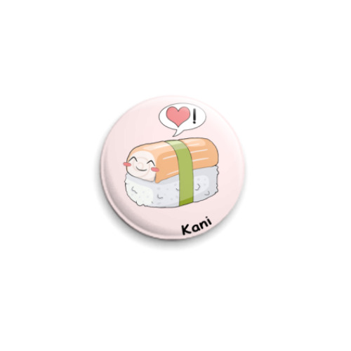 Значок 25мм с принтом 'Sushi kawaii'