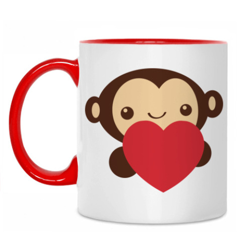 Кружка с принтом обезьянка