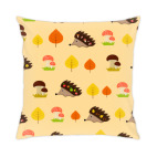 Подушка 35x35 см с цветной обратной стороной Ёжики