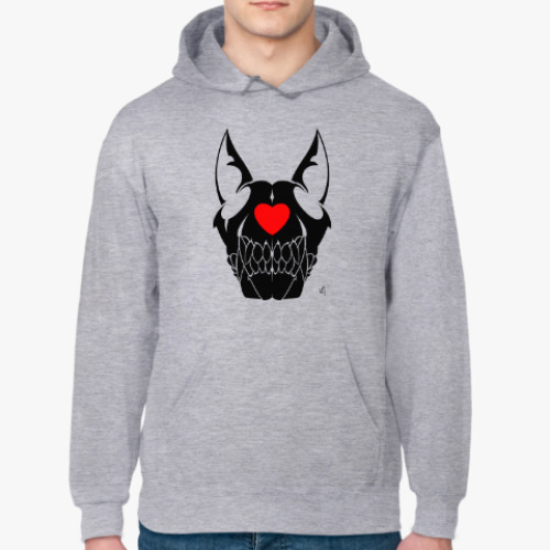 Толстовка худи с принтом Dog skull