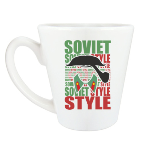 Чашка Латте Soviet Style. Усы. Трубка. Сталин.