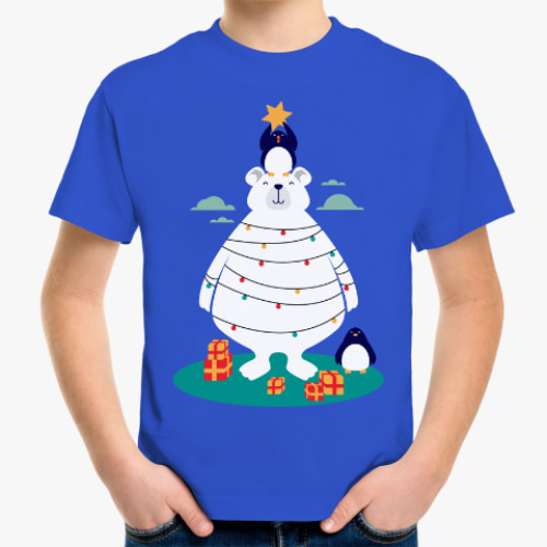 Детская футболка Новый год на Северном Полюсе