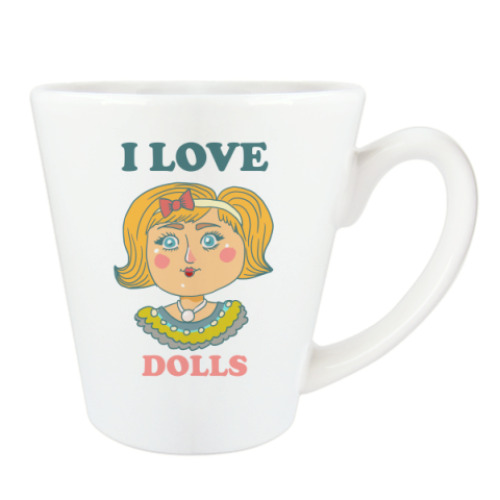 Чашка Латте с принтом Люблю кукол