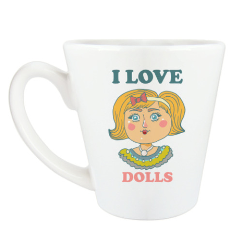 Чашка Латте с принтом Люблю кукол