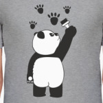 Панда рисует следы