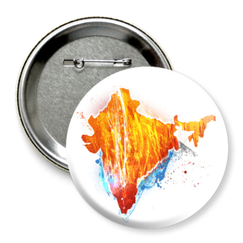 Значок 75мм с принтом   Индия