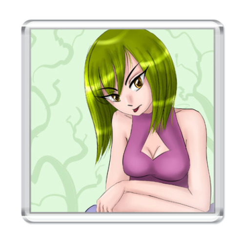 Магнит с принтом  Зяленинькая девушка